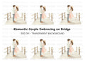 Embracing Couple on Bridge Clipart Bundle