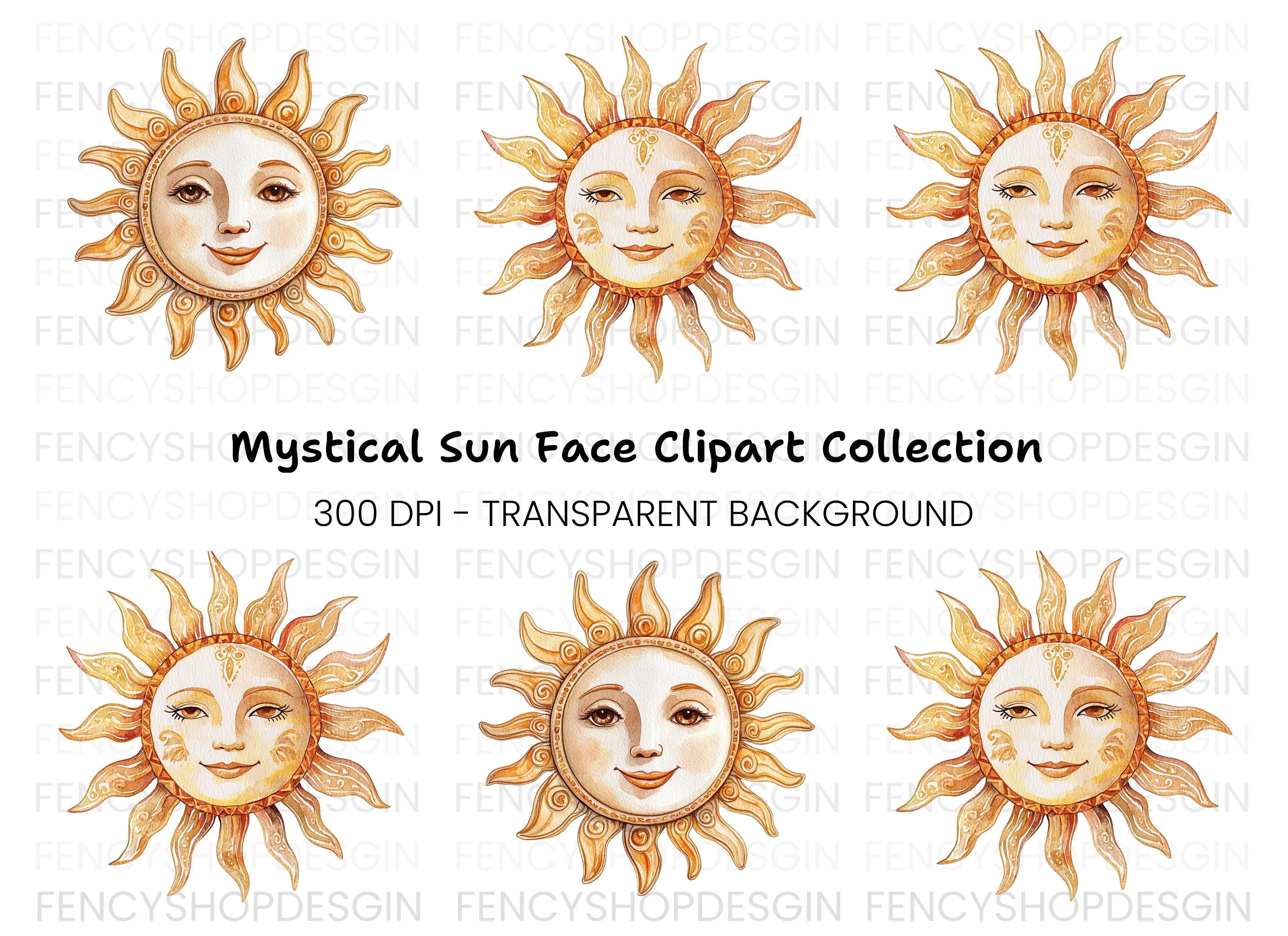 Smiling Sun Clipart Bundle