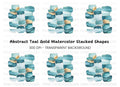 Abstract Teal Gold Shapes Clipart Bundle