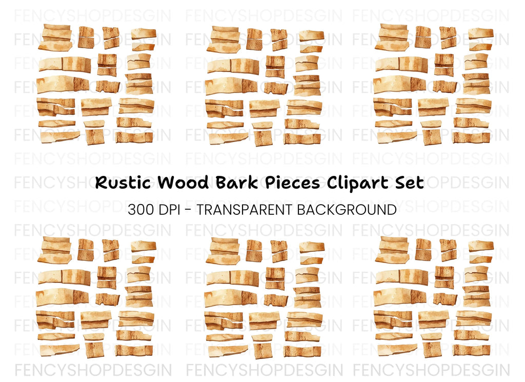 Distressed Wood Strips Clipart Bundle