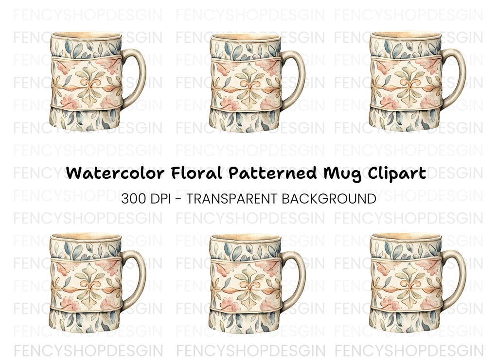 Decorative Floral Pattern Clipart Bundle