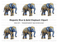 Majestic Blue Elephant Clipart Bundle