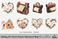 Holiday Elf Floral Hearts Adventure Bags Clipart Bundle