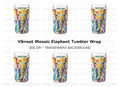 Mosaic Elephant Tumbler Clipart Bundle