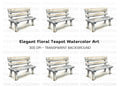Rustic Wooden Bench Clipart Bundle