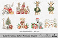 Christmas Safari Animals Clipart Bundle