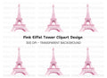 Pink Eiffel Tower Clipart Bundle