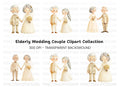 Senior Couple Wedding Day Clipart Bundle