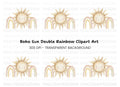 Boho Sun and Rainbow Clipart Bundle