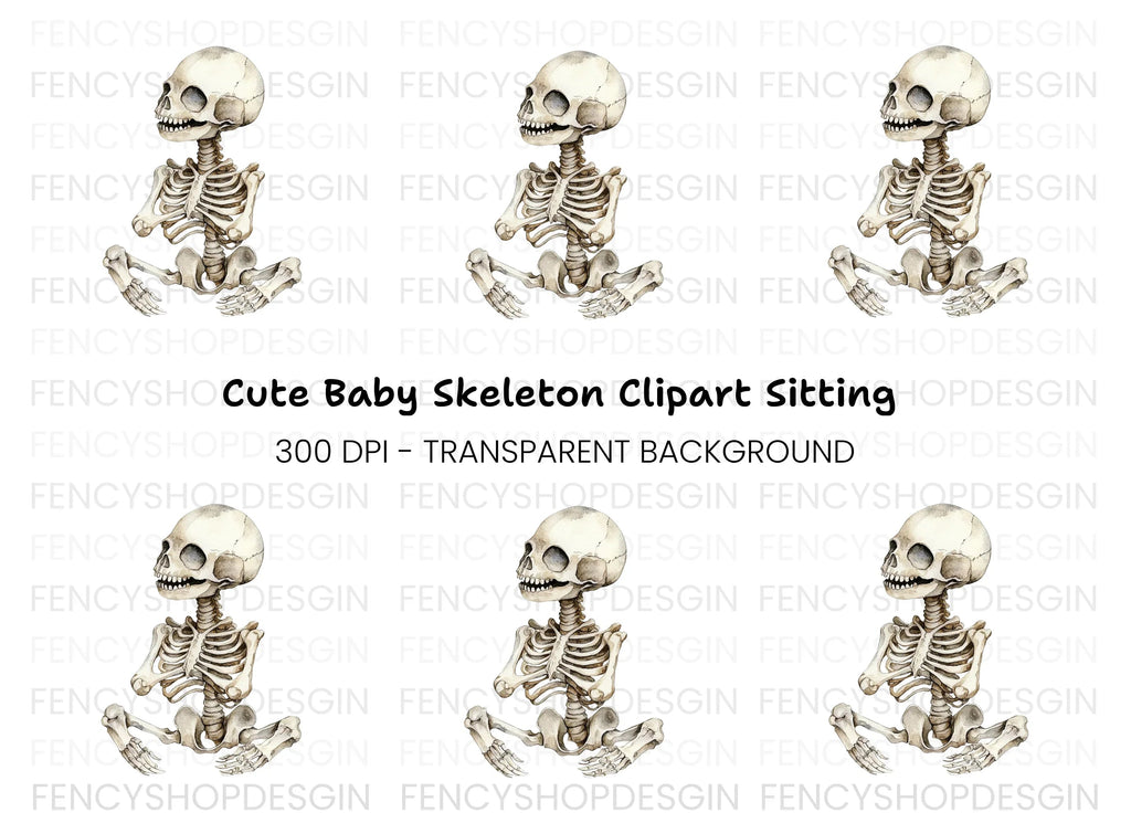 Baby Skeleton Clipart Bundle