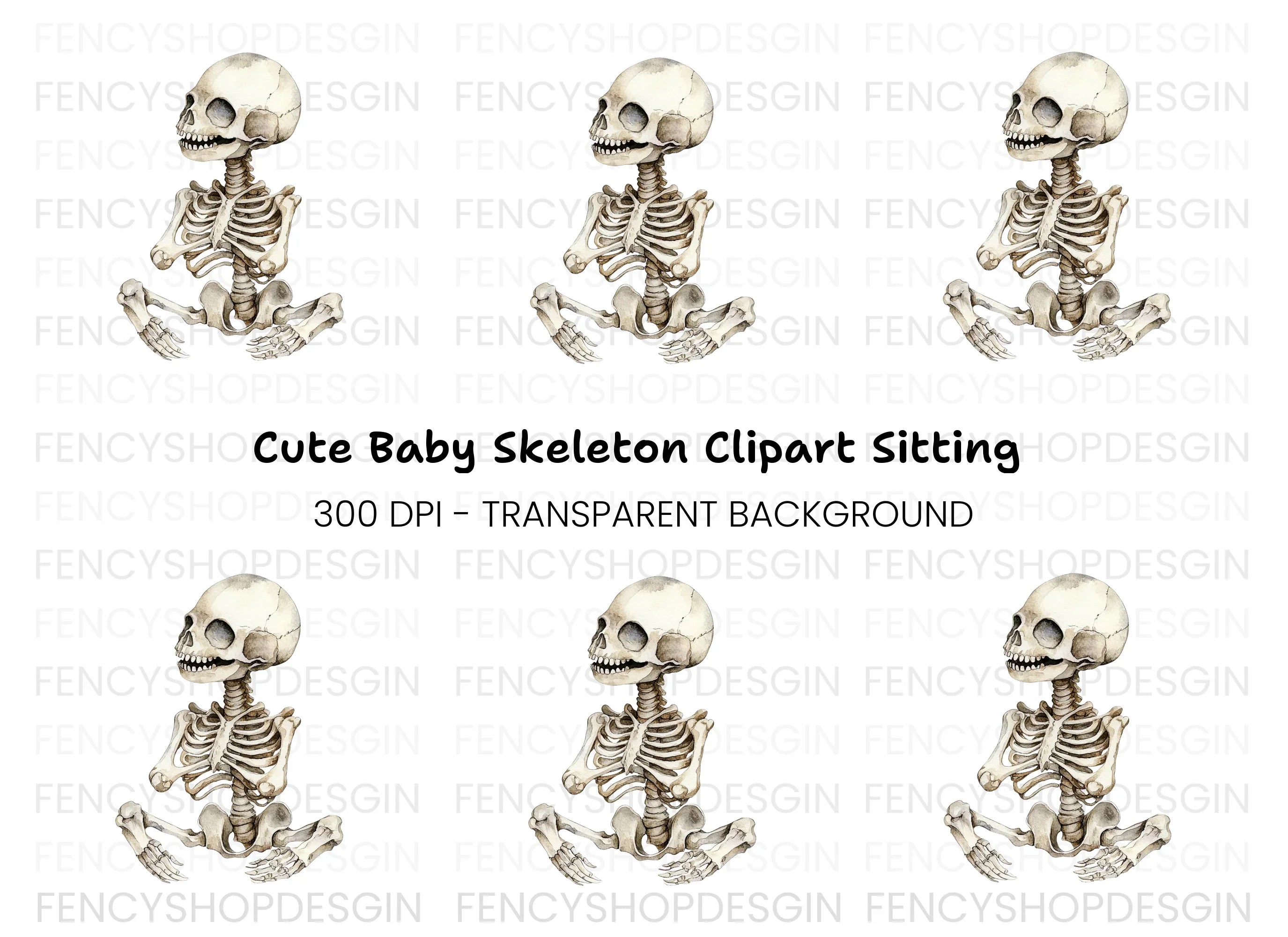 Baby Skeleton Clipart Bundle