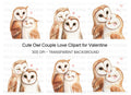 Cute Barn Owl Couple Clipart Bundle