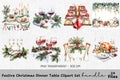 Christmas Dinner Table Setting Clipart Bundle