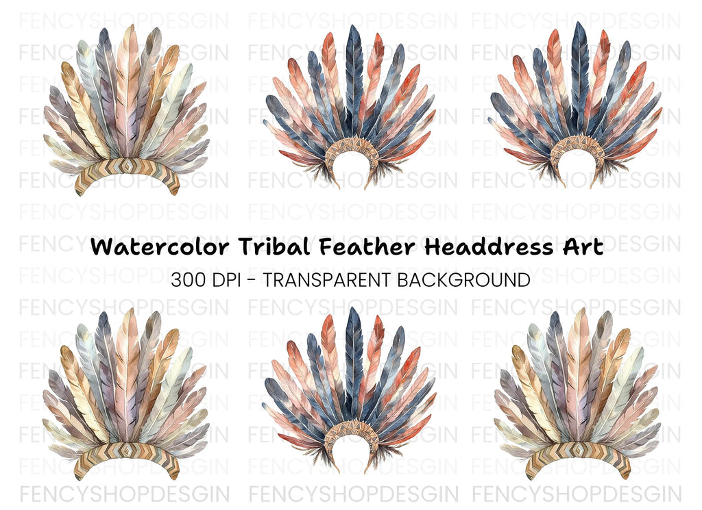 Native American Headdress Clipart Bundle