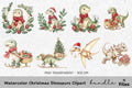 Christmas Dinosaurs Clipart Bundle