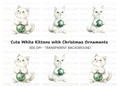 Cute White Christmas Cats Clipart Bundle