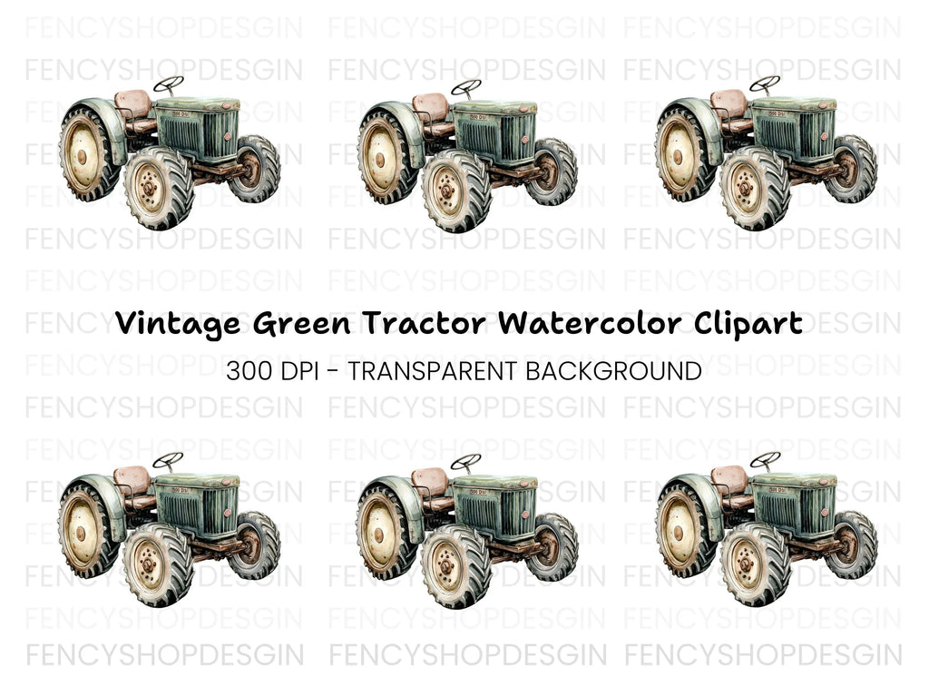 Vintage Farm Tractor Clipart Bundle