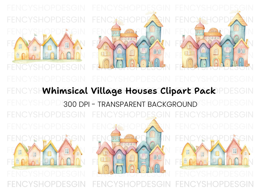 Pastel Town Clipart Bundle