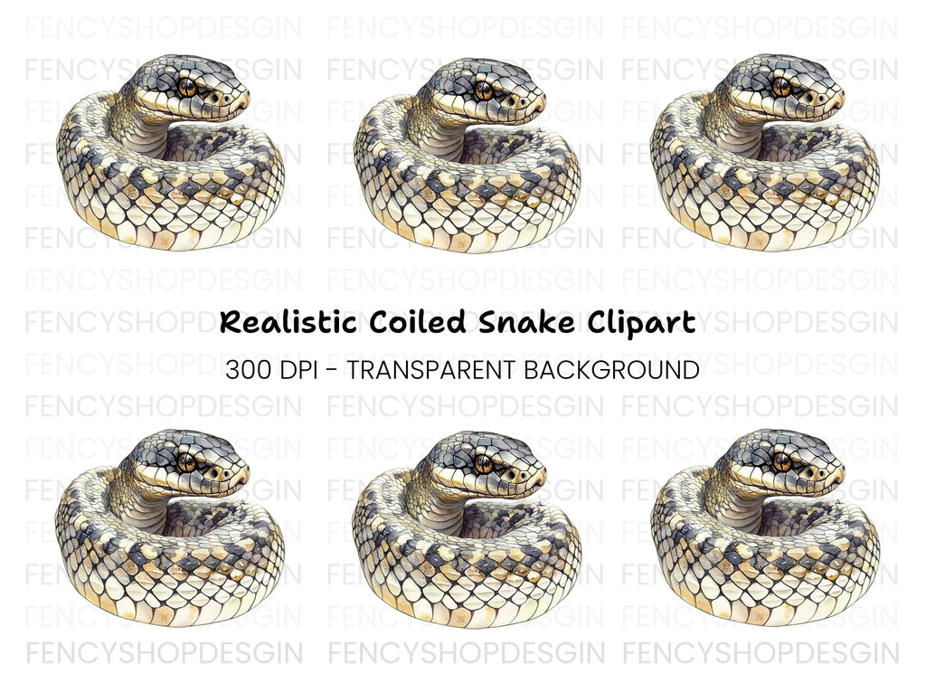 Realistic Snake Illustration Clipart Bundle