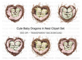 Cute Baby Dragon Nests Clipart Bundle