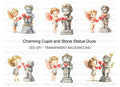 Cupid and Stone Statue Love Clipart Bundle