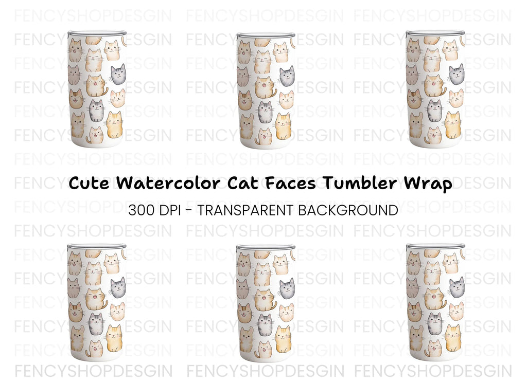 Cute Cat Faces Clipart Bundle