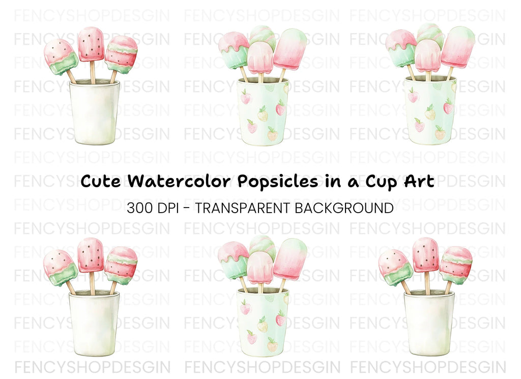 Watermelon Popsicle Clipart Bundle