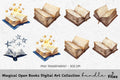 Magical Open Books Clipart Bundle