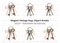 Charming Vintage Key Clipart Bundle
