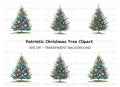 Patriotic Christmas Tree Clipart Bundle
