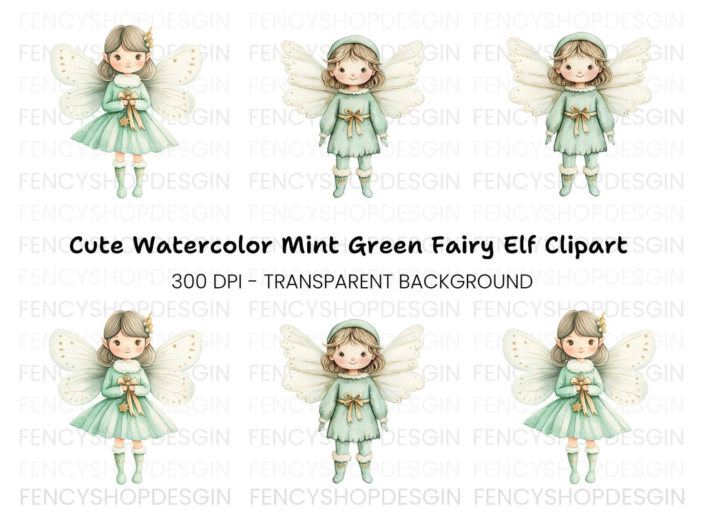 Cute Winter Fairy Clipart Bundle