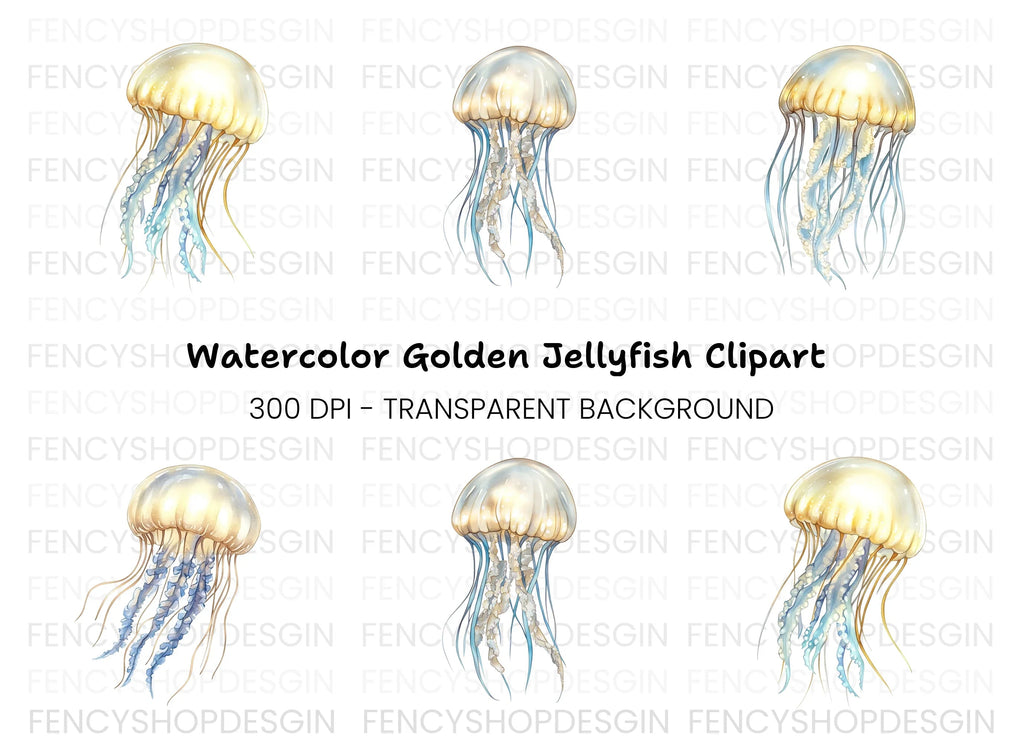 Graceful Jellyfish Clipart Bundle
