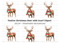 Christmas Reindeer with Scarves Clipart Bundle
