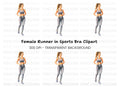 Female Runner Athletic Woman Clipart Bundle