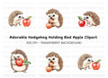 Hedgehog and Apple Clipart Bundle