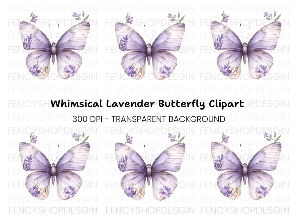 Butterfly Floral Wings Clipart Bundle