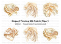 Elegant Flowing Silk Fabric Clipart Bundle