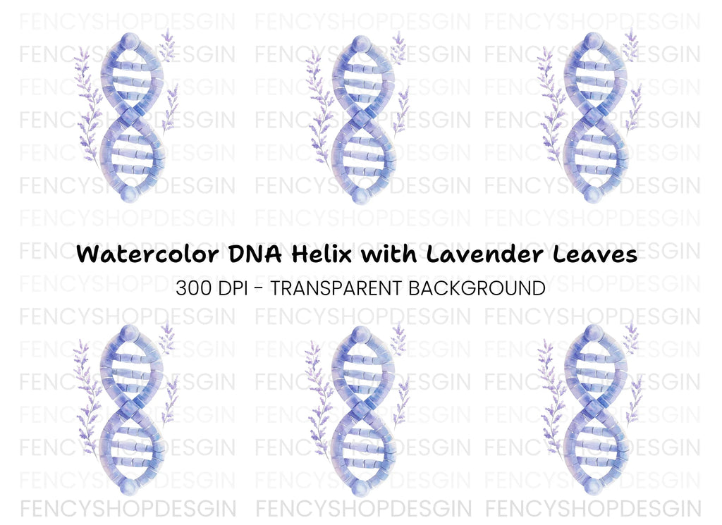 DNA Strand with Lavender Clipart Bundle