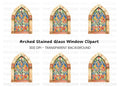 Gothic Stained Glass Window Clipart Bundle
