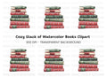 Christmas Books Stack Clipart Bundle
