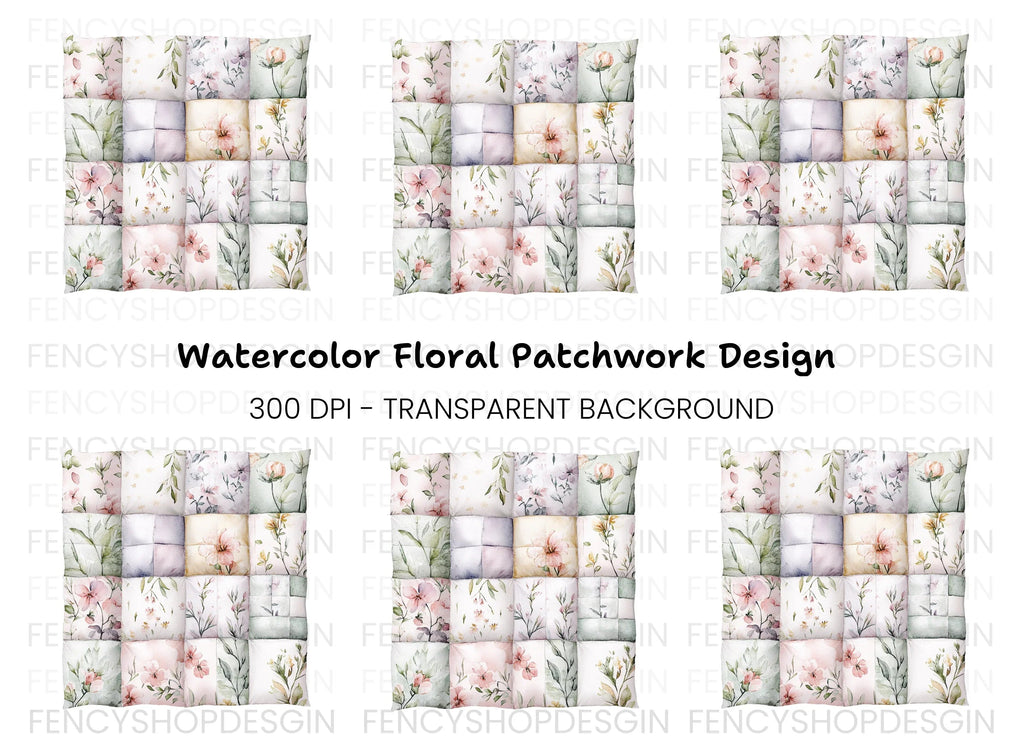 Seamless Floral Quilt Pattern Clipart Bundle
