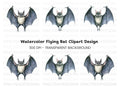 Detailed Bat Front View Clipart Bundle