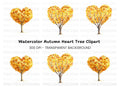 Heart Shaped Autumn Trees Clipart Bundle