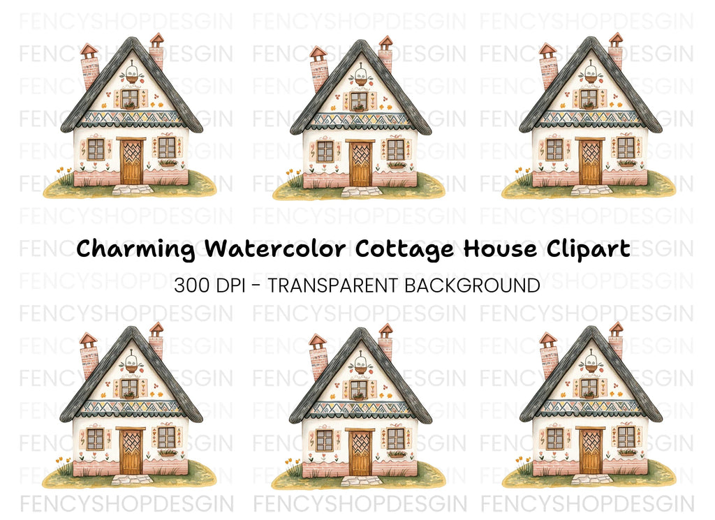 Charming Folk House Clipart Bundle