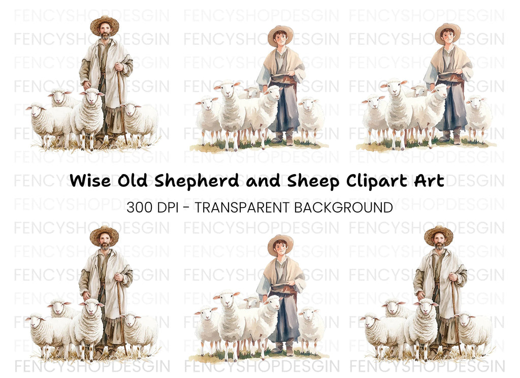 Shepherds and Flocks Clipart Bundle