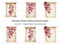 Rose Petals and Scrolls Clipart Bundle
