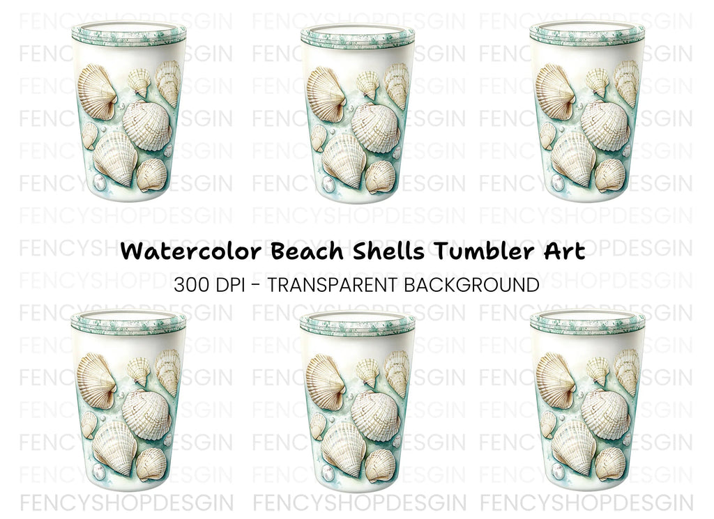 Underwater Seashells Tumbler Clipart Bundle