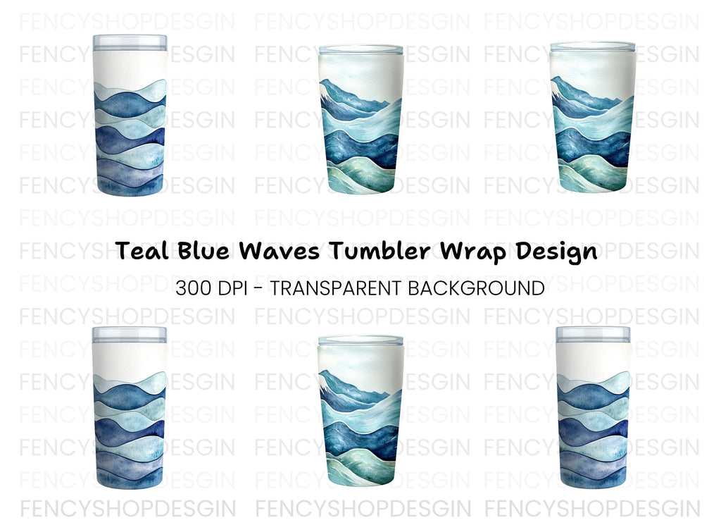 Ocean Waves Tumbler Clipart Bundle