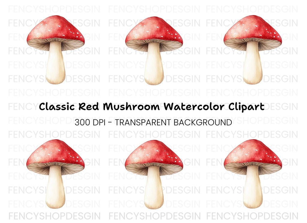 Red Mushroom Clipart Bundle
