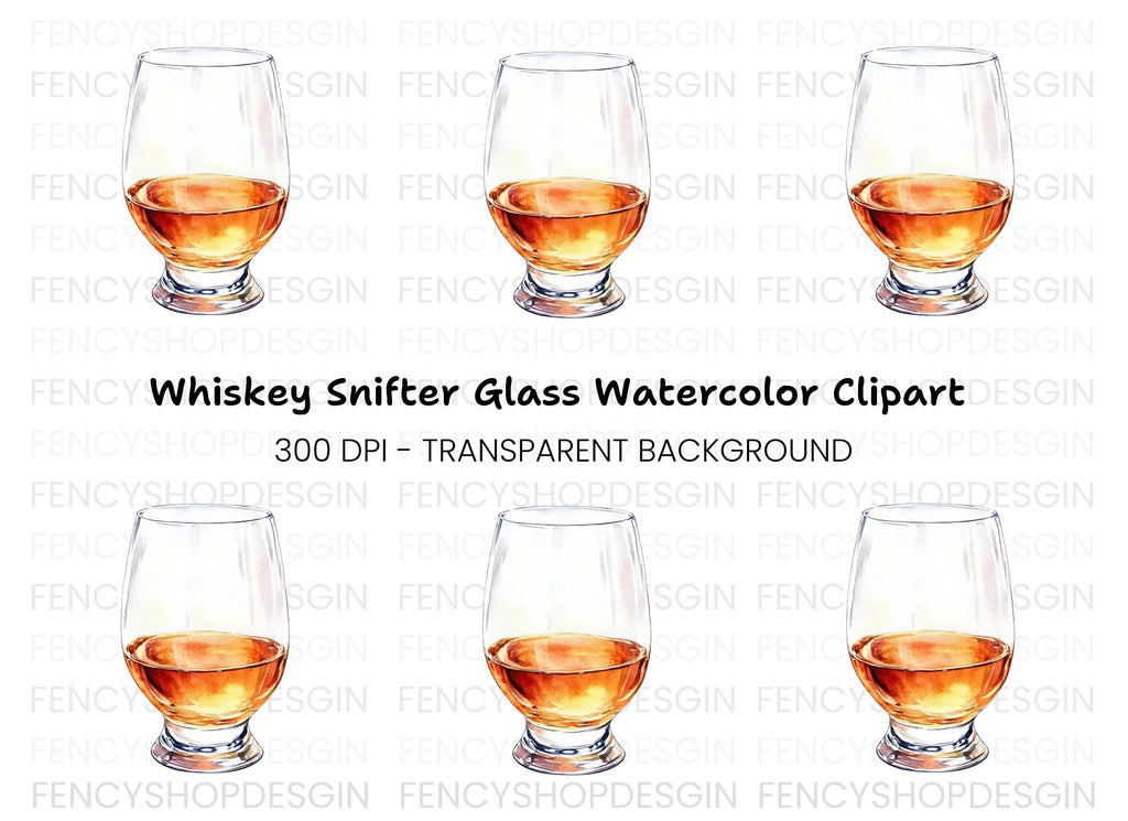 Whiskey Glass Clipart Bundle